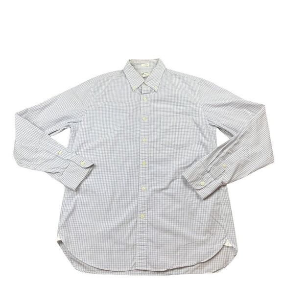 J. Crew Shirt Mens Medium Blue Checked Cotton Long Sleeve Button Down‎ - Picture 2 of 11